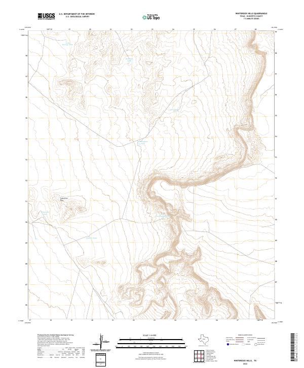 US Topo 7.5-minute map for Whiterock Hills TX