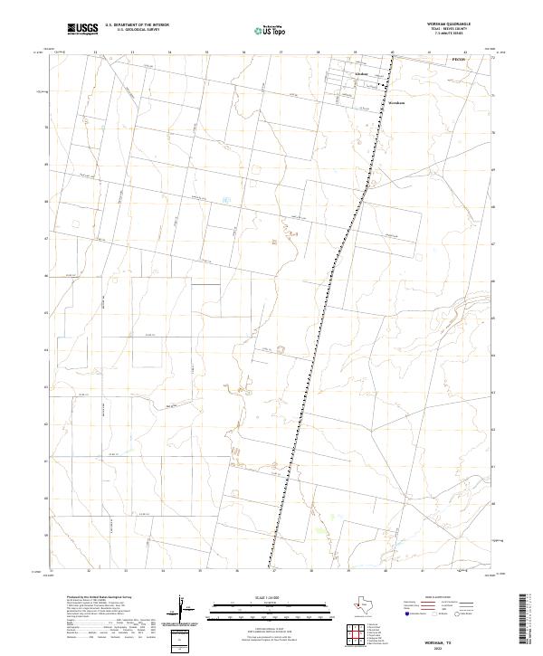 US Topo 7.5-minute map for Worsham TX