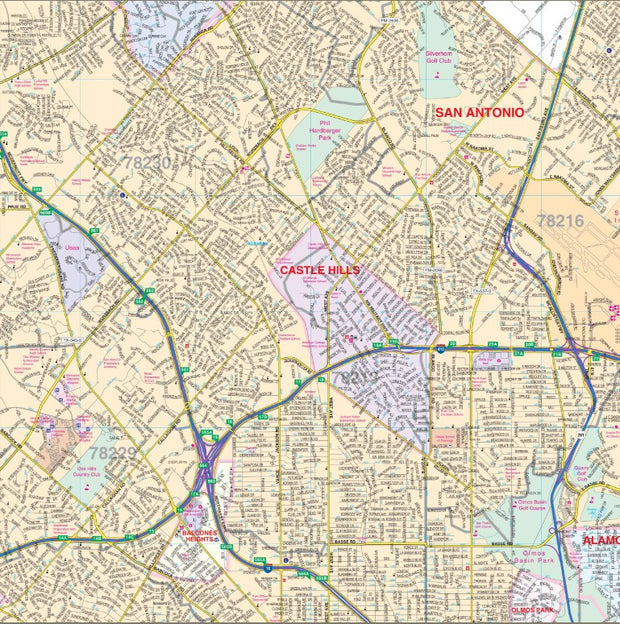 San Antonio Metro Wall Map by Kapp Map Group