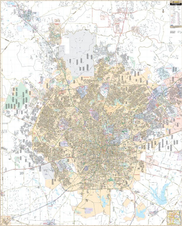 San Antonio Metro Wall Map by Kapp Map Group