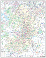 Austin Metro Area Major Arterial Wall Map
