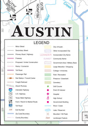 Austin Metro Area Major Arterial Wall Map