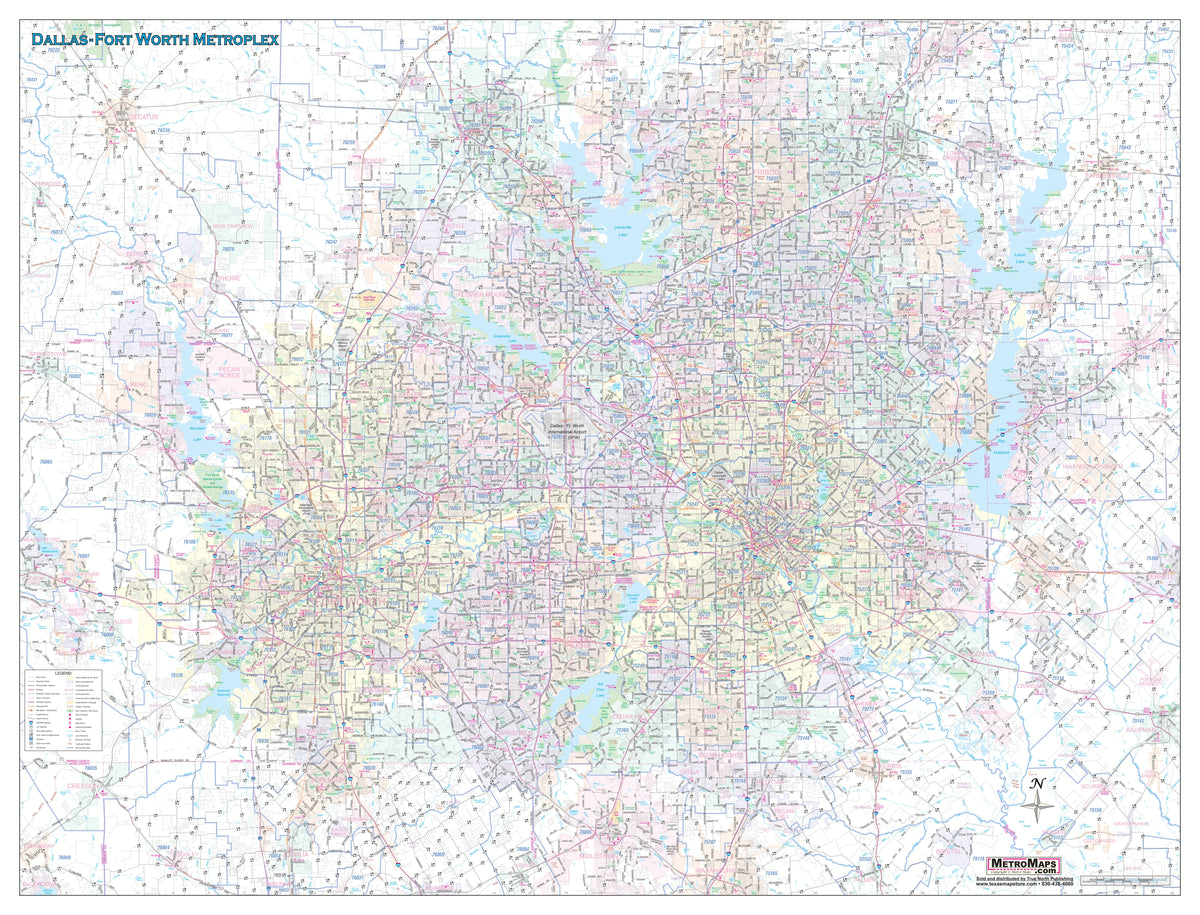 DFW Regional Area Major Arterial Wall Map