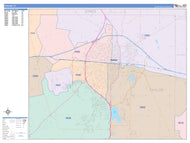 Colorcast Zip Code Style Wall Map of Abilene by Market Maps