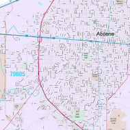 Premium Style Wall Map of Abilene, TX