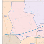 Colorcast Zip Code Style Wall Map of Abilene by Market Maps