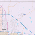 Colorcast Zip Code Style Wall Map of Abilene by Market Maps