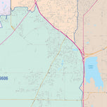 Colorcast Zip Code Style Wall Map of Abilene by Market Maps