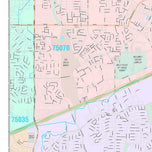 Premium Style Wall Map of Allen, TX