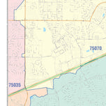 Colorcast Zip Code Style Wall Map of Allen, TX by Market Maps