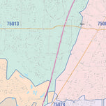 Colorcast Zip Code Style Wall Map of Allen, TX by Market Maps