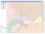 Colorcast Zip Code Style Wall Map of Amarillo, TX