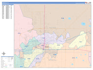 Colorcast Zip Code Style Wall Map of Amarillo, TX