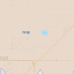 Colorcast Zip Code Style Wall Map of Amarillo, TX