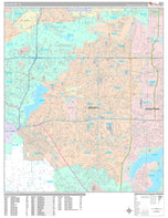Premium Style Wall Map of Arlington, TX