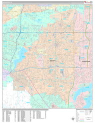 Premium Style Wall Map of Arlington, TX