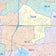 Colorcast Zip Code Style Wall Map of Arlington, TX