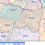 Colorcast Zip Code Style Wall Map of Austin by Market Maps