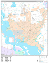 Premium Style Wall Map of Baytown, TX