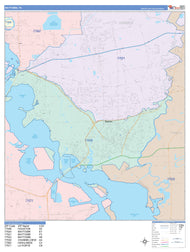 Colorcast Zip Code Style Wall Map of Baytown, TX