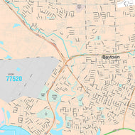 Premium Style Wall Map of Baytown, TX