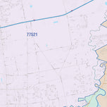 Colorcast Zip Code Style Wall Map of Baytown, TX