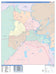 Colorcast Zip Code Style Wall Map of Beaumont, TX