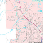 Premium Style Wall Map of Beaumont, TX