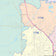 Colorcast Zip Code Style Wall Map of Beaumont, TX