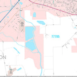 Premium Style Wall Map of Beaumont, TX