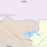 Colorcast Zip Code Style Wall Map of Brownsville, TX