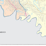 Colorcast Zip Code Style Wall Map of Brownsville, TX