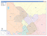 Colorcast Zip Code Style Wall Map of Bryan, TX
