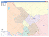 Colorcast Zip Code Style Wall Map of Bryan, TX