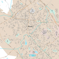 Premium Style Wall Map of Bryan, TX
