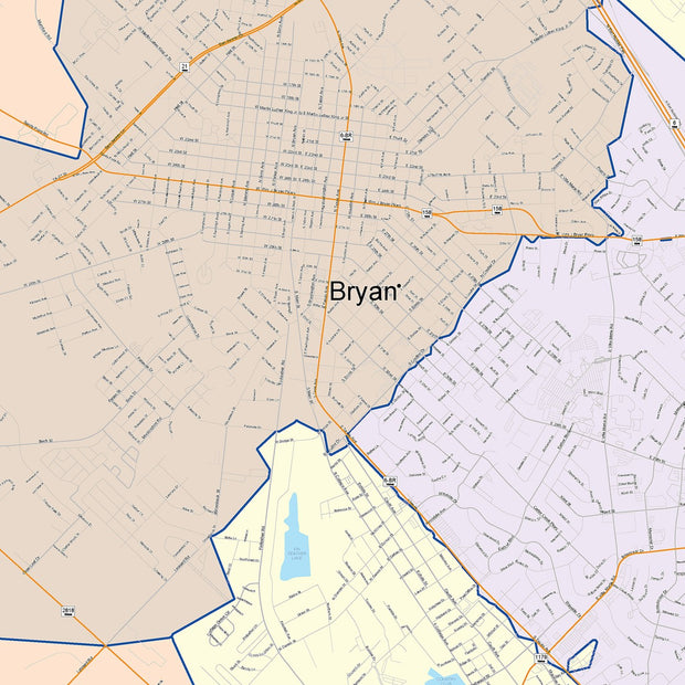 Bryan College Station Texas Wall Maps – Texas Map Store
