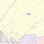 Colorcast Zip Code Style Wall Map of Bryan, TX