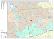 Premium Style Wall Map of Carrollton, TX