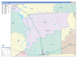 Colorcast Zip Code Style Wall Map of Carrollton, TX