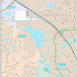 Premium Style Wall Map of Carrollton, TX