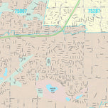 Premium Style Wall Map of Carrollton, TX