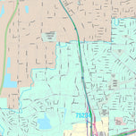 Premium Style Wall Map of Carrollton, TX
