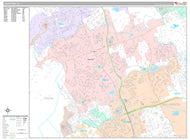 Premium Style Wall Map of Cedar Park, TX
