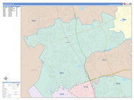 Colorcast Zip Code Style Wall Map of Cedar Park, TX