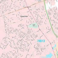 Premium Style Wall Map of Cedar Park, TX
