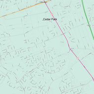 Colorcast Zip Code Style Wall Map of Cedar Park, TX