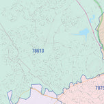 Colorcast Zip Code Style Wall Map of Cedar Park, TX