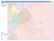 Colorcast Zip Code Style Wall Map of College Station, TX