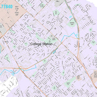 Premium Style Wall Map of College Station, TX