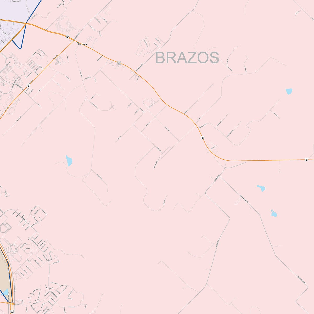 Colorcast Zip Code Style Wall Map of College Station, TX